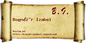 Bognár Izabel névjegykártya