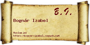 Bognár Izabel névjegykártya