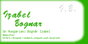 izabel bognar business card
