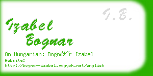 izabel bognar business card